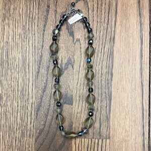 Elegant Black and Brown Beaded Necklace